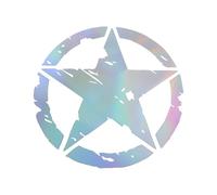 RATCHROLL Reflective Bumper Decal Colorful Laser Square Pentagram Reflective Car Sticker Personalized Decoration Vehicle Body or Door or Window