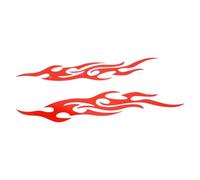 RATCHROLL Reflective Bumper Decal Red Square Flame Pattern Reflective Car Sticker Personalized Decoration Vehicle Body or Door