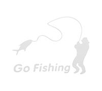 RATCHROLL Reflective Bumper Decal White Square Go Fishing Reflective Car Sticker Personalized Decoration Vehicle Body or Door or Window/Dashboard