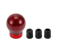 RATCHROLL Round Ball Shift Knob Universal Gear Shifter Knob Carbon Fiber Stick Shifter Lever Knob for Automatic and Manual Vehicle with 3 Adapter Red 1 Set