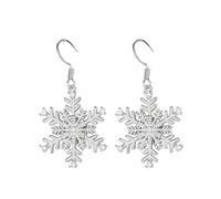 Rate Earrings for Micro Inlaid Snowflake Gold Earrings for Women, High Quality Silver Ear Hook Ear Clip Jewellery Cross Dangle Earrings, one size, Copper, No Gemstone