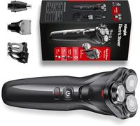 rategist Cordless Electric Razor for Men: 3-in-1 Shaver for Beard/Nose/Sideburns - IPX7 Waterproof Travel Kit - Turbo Speed & Precision Blades