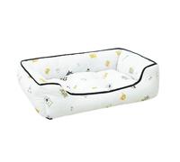 RATEJNDGT Dog bed Kennel All Seasons Universal Pet Sleeping Mat Cat Bed-polyester Cotton Square Nest-hand-painted Bear-number 1 50 * 35cm Suitable For Within 6 Catties