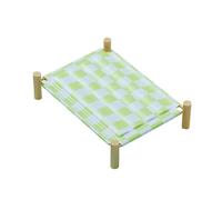 RATEJNDGT Dog bed Summer Cool Mat Cat Breathable Ice Moisture-proof Removable And Washable-new Pad Camp (green White Plaid)-small (approximately 49 * 31 5 * 15cm)