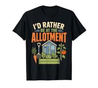 Rather Be At The Allotment Vegetable Garden Gardener Value Graphic T-Shirt, Men, Black, L