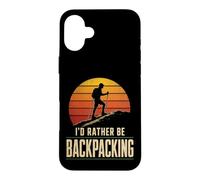 Rather Be Backpacking Hiking Thru Hiker Trail Gift Retro Case for iPhone 16 Plus