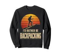 Rather Be Backpacking Hiking Thru Hiker Trail Gift Retro Sweatshirt