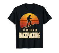 Rather Be Backpacking Hiking Thru Hiker Trail Gift Retro T-Shirt