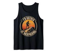 Rather Be Backpacking Hiking Thru Hiker Trail Gift Retro Tank Top