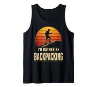 Rather Be Backpacking Hiking Thru Hiker Trail Gift Retro Tank Top