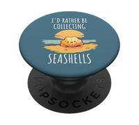 Rather Be Collecting Seashells Ocean Sea Shell Collector PopSockets Adhesive PopGrip