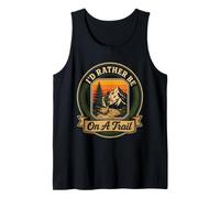 Rather Be On A Trail Hiking Hiker Nature Lover Gift Retro Tank Top
