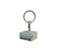 Half Moon Bay I Love Books - Rather Be Reading - Read More - Blue/Gold 1.5 x 1.5 Inch Zinc Alloy/Enamel Novelty Ring Keychain, Blue/Gold, 1.5 x 1.5 Inch