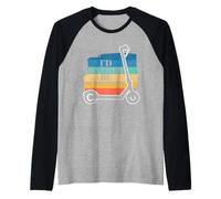 Rather Be Scootering Vintage Electric Scooter with Saying Raglan Baseball Tee