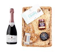 Rathfinny Standard Wine Hamper | Rathfinny Brut Rosé 12% | Cheese, Chutney, Biscuits & Chocolates Gift Basket | Luxury Food & Wine Hamper for Sharing or Gifting