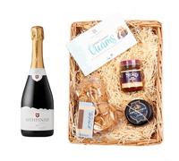 Rathfinny Standard Wine Hamper | Rathfinny Classic Cuvee Brut 12% | Cheese, Chutney, Biscuits & Chocolates Gift Basket | Luxury Food & Wine Hamper for Sharing or Gifting