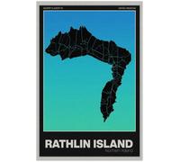Rathlin Island Street Map Poster Print | Northern Ireland | Gradient | A2 | Street Map Artwork, Clean Modern Aesthetic, Geographic Wall Decor, Workspace Display, Gradient Finish