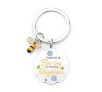 Ratifyale Thank You Neighbour Gifts for Women Bee Keyring Easter Gift for Neighbour Appreciation Keychain Neighbor Gift for Birthday Moving Away Housewarming Christmas Secret Santa Gifts