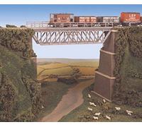Ratio 240 Steel Truss Bridge with Stone Piers 144mm Span N Gauge Plastic Kit