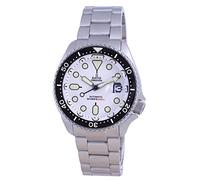 RATIO FreeDiver Dive Watch Cyclops Flat Sapphire Japanese Automatic Diver Watch 200M Water Resistant Diving Watch for Men (White)