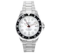 RATIO FreeDiver Dive Watch Sapphire Crystal GMT Rotating Bezel Automatic Diver Watch 200M Water Resistant Diving Watch for Men (White)