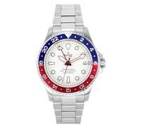 RATIO FreeDiver Dive Watch Sapphire Crystal GMT Rotating Pepsi Bezel Automatic Diver Watch 200M Water Resistant Diving Watch for Men (Blue/Red)