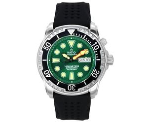 RATIO FreeDiver Helium-Safe Dive Watch Sapphire Crystal Automatic Diver Watch 1000M Water Resistant Diving Watch for Men (Green)