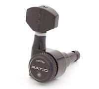 Ratio PRL-9721-B0 : Electric Locking Machine Heads 6 in-line (staggered posts) in Black Finish