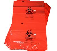 Ratiolab Biohazard Waste Disposal Bags Red, Heavy-Duty, Leak Proof for Hazardous Waste Bio Hazard Disposal, with Sterilization Indicator Patch 91L Volume 700x1100mm Pack of 75 - Autoclavable