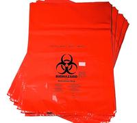 Ratiolab Biohazard Waste Disposal Bags Red, Heavy-Duty, Leak Proof for Hazardous Waste Bio Hazard Disposal, with Sterilization Indicator Patch Autoclavable (600 x 800 Pack of 100)