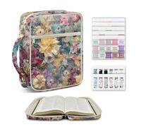 Ratozent Allover Vintage Floral Bible Cover Timeless Bouquet Quilted Case Romantic and Classic Suits Traditional Church Services Anniversary Celebrations and a Lovely Gifts for a Wife