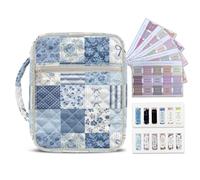 Ratozent Blue Check & Floral Bible Cover for Women Fresh Quilted Design Lightweight and Airy Aesthetic Perfect for Spring Church Outings Beach Baptisms and a Cheerful Get-Well Gifts