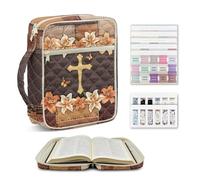 Ratozent Butterfly Floral Cross Bible Cover, Transformation Theme Quilted Bag Zippered with Bookmark, Meaningful for Recovery Ministries, New Believers, & Celebrating Life Changes