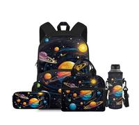 Ratozent Cosmic Solar System Cute Backpacks for Boys Book Bag 4 Pcs Set Back Pack for School Kids with Lunch Box Pencil Case Lightweight Schoolbags for Elementary Boys Casual Daypacks