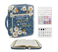 Ratozent Daisy Butterfly Bible Carrier for Women Multi-Purpose Quilted Bag with Large Capacity Functions as Bible Bookmark Protector & Organizer Idea for Church-Goers with Extensive Study Materials