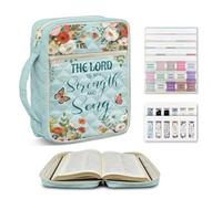 Ratozent Elegant Floral Butterfly Bible Carrying Case Multi-Functional Quilted Holder with Bookmarks Converts from Bible Case to Spacious Tote for Church Travel A Premium Gifts for Her