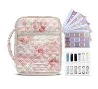 Ratozent Gingham & Floral Bible Cover Cottagecore Quilted Tote Mix of Check Pattern and Blooms Charming for Picnic Church Services Garden Parties and as a Cozy Gifts for Best Friends