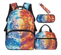 Ratozent Kawaii Dinosaur Backpack for School Kids Backpacks with Lunch Box Keychain Bookmark and Pencil Case 4 Pcs 17" Lightweight Elementary School Bag for Girls with Front Pocket