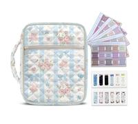 Ratozent Pink Floral Bible Cover for Women Romantic Quilted Bible Tote Case with Soft Handle Portable Zippered Church Study Supplies with Bible Tabd and Bookmarks for Women's Ministry Events