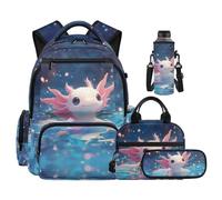 Ratozent Snow Fox 4th Grade Backpack for Girls Backpack and Lunch Box Set 4 PCS Set Elementary School Bag with Side Pockets 17 inch Large Capacity Girls Bookbags for Back to School Travel
