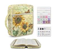 Ratozent Sunflower & Butterfly Bible Cover Garden Harmony Quilted Bag Celebrating Growth & Beauty Perfect for Creation-Based Worship Garden Clubs and a Joyful Mother’s Day Gifts