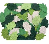 RATREE 888 Artificial Leaves 50 Pcs Handmade Mulberry Paper Sunflower Leaves 70x50 mm Scrapbook Craft Card DIY Craft, Bouquets, Scrapbooks, Decorations, Greeting Cards. (Green Tone)