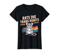 Rats Dig Trans Rights Queer Support Ally LGBTQ+ - Value Graphic T-Shirt, Women, Black, S