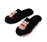 Rats Holding Two Hearts Men's House Slippers Slip Indoor Slipper On Shoes Warm Outdoor
