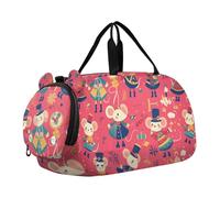 Rats Nutcrackers Peach Duffel Bag with Shoes Compartment Multifunctional Weekender Overnight Dance Bag for School Practice, Sports, Travel