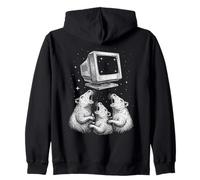 Rats Worship Retro Computer Vintage Pc Zip Hoodie