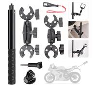 RATSTONE For Insta 360 motorcycle mount, for Insta 360 x4 motorcycle bundle, 360 degree rotation, double clamp, aluminium material, double stability, for One Rs, for Ace, Ace Pro
