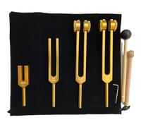 RATSTONE Tuning Fork, Tuning Fork Neurology, Set of 4 Tuning Forks (128 Hz, 136.1 Hz, MI 528 Hz, 4096 Hz), Ideal Tuning Forks for Healing, Chakra Healing, Sound Healing, Anti-Compression.