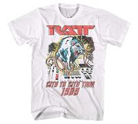 RATT City to City USA Tour 1989 Men's T Shirt Heavy Metal Concert Tour Rock Band Size L White