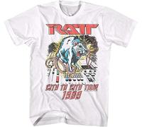 RATT City to City USA Tour 1989 Men's T Shirt Heavy Metal Concert Tour Rock Band White